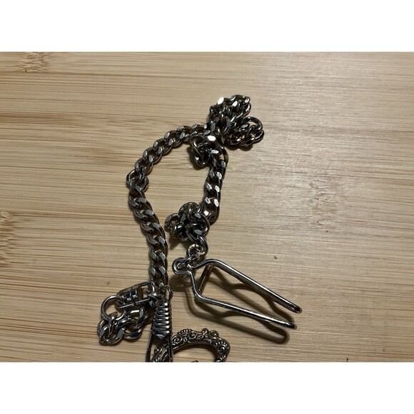 Wrangler Pocket Watch Figaro Chain Gold Tone Hunter Case Eagle New Battery - Picture 2 of 5